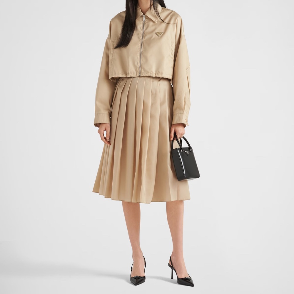 Prada re nylon pleated skirt
